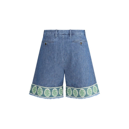 Valentino Light Blue Denim Shorts