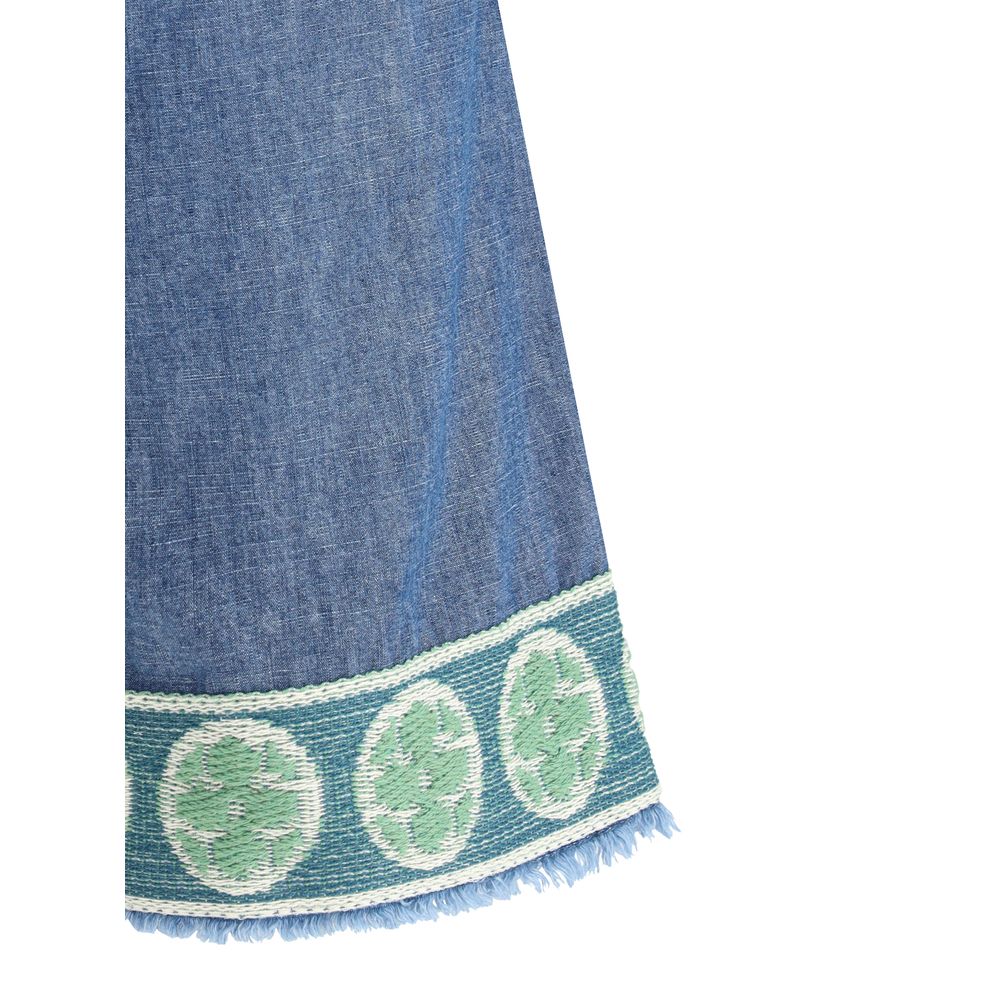 Valentino Light Blue Denim Shorts