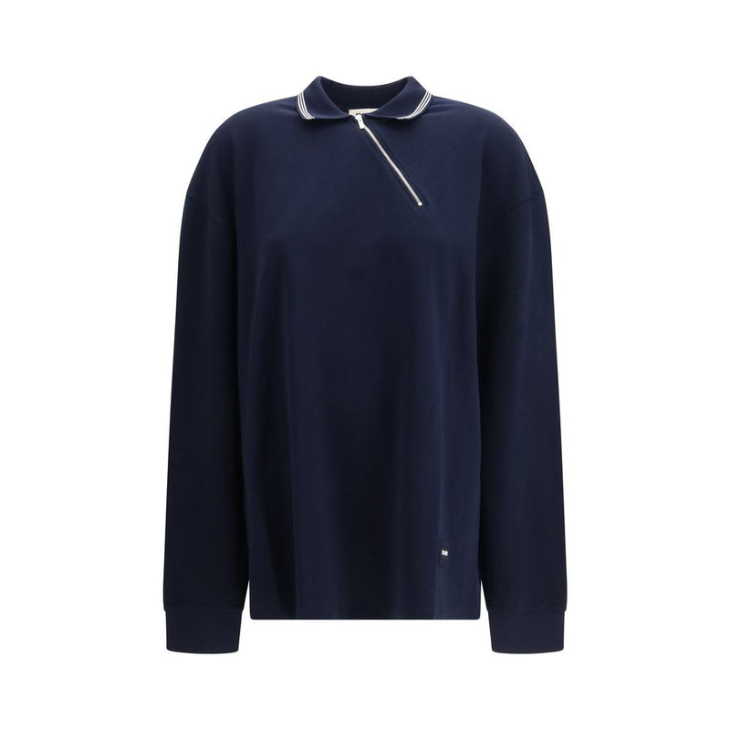 Miu Miu Blue Cotton Polo Shirt - Élégance Moderne
