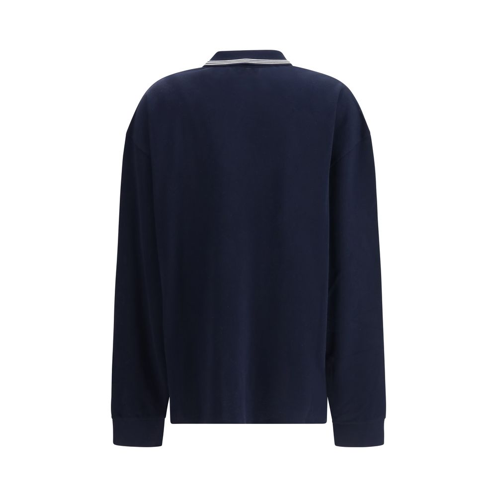 Miu Miu Blue Cotton Polo Shirt - Élégance Moderne