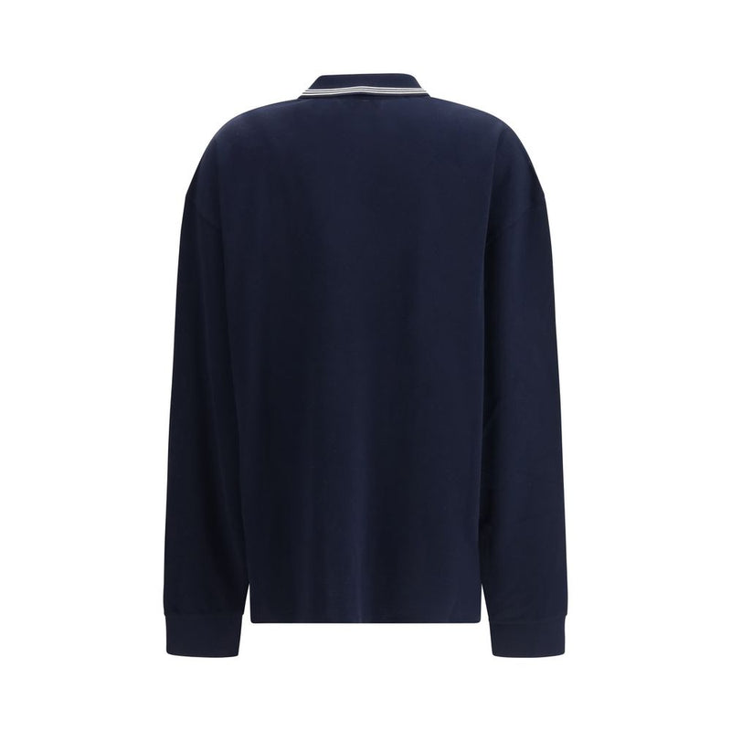 Miu Miu Blue Cotton Polo Shirt - Élégance Moderne