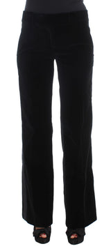 Ermanno Scervino Black Viscose Wide Leg Pants for Women