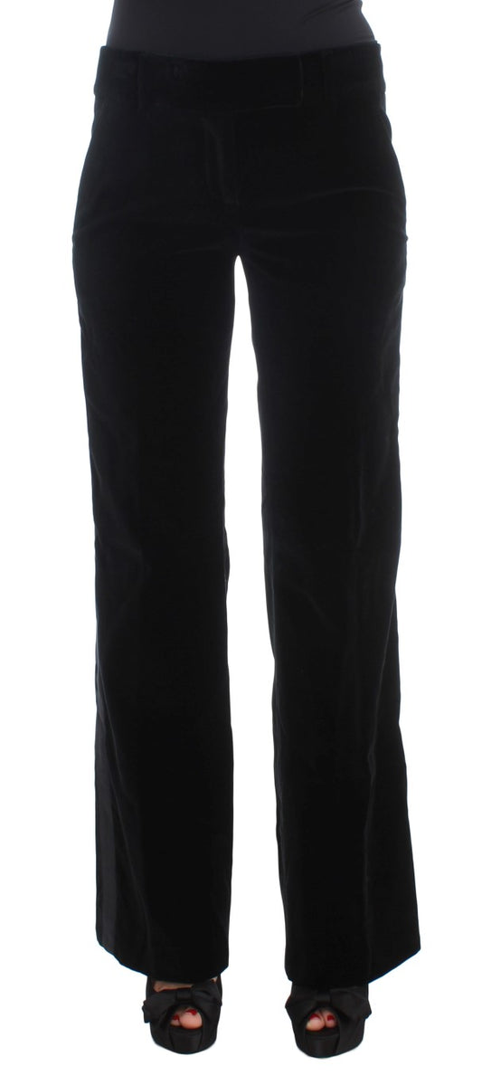 Ermanno Scervino Black Viscose Wide Leg Pants for Women