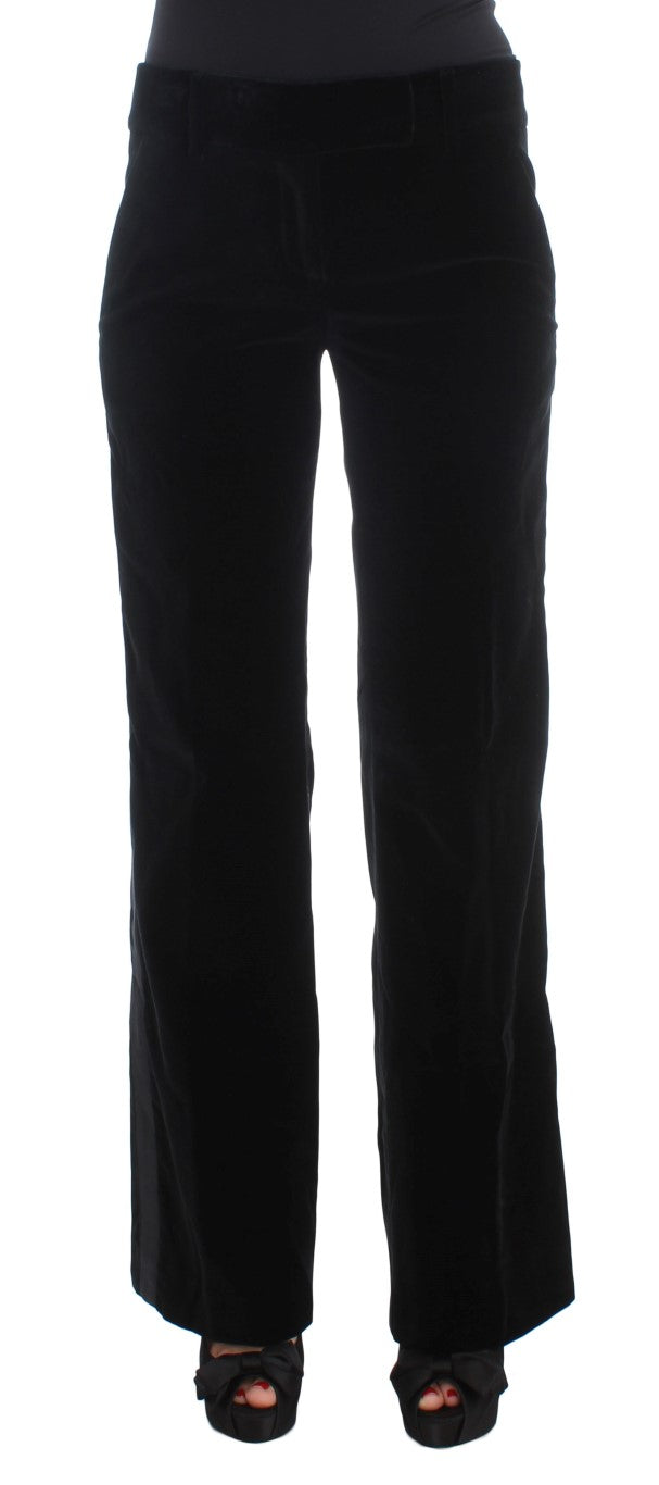 Ermanno Scervino Black Viscose Wide Leg Pants for Women