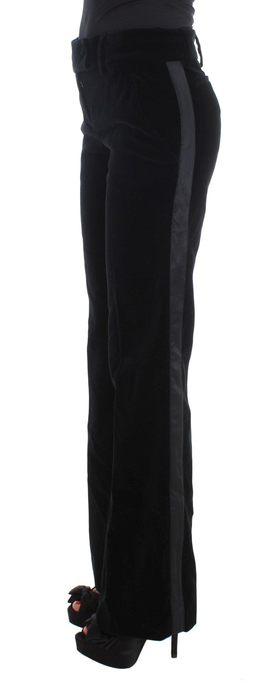 Ermanno Scervino Black Viscose Wide Leg Pants for Women