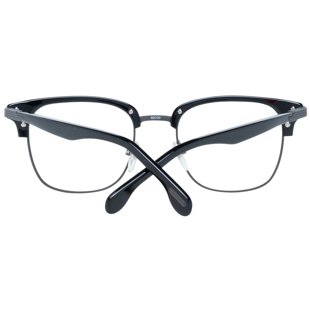 Lozza Black Metal & Plastic Trapezium Glasses (Frames)