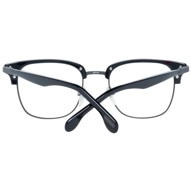 Lozza Black Metal & Plastic Trapezium Glasses (Frames)