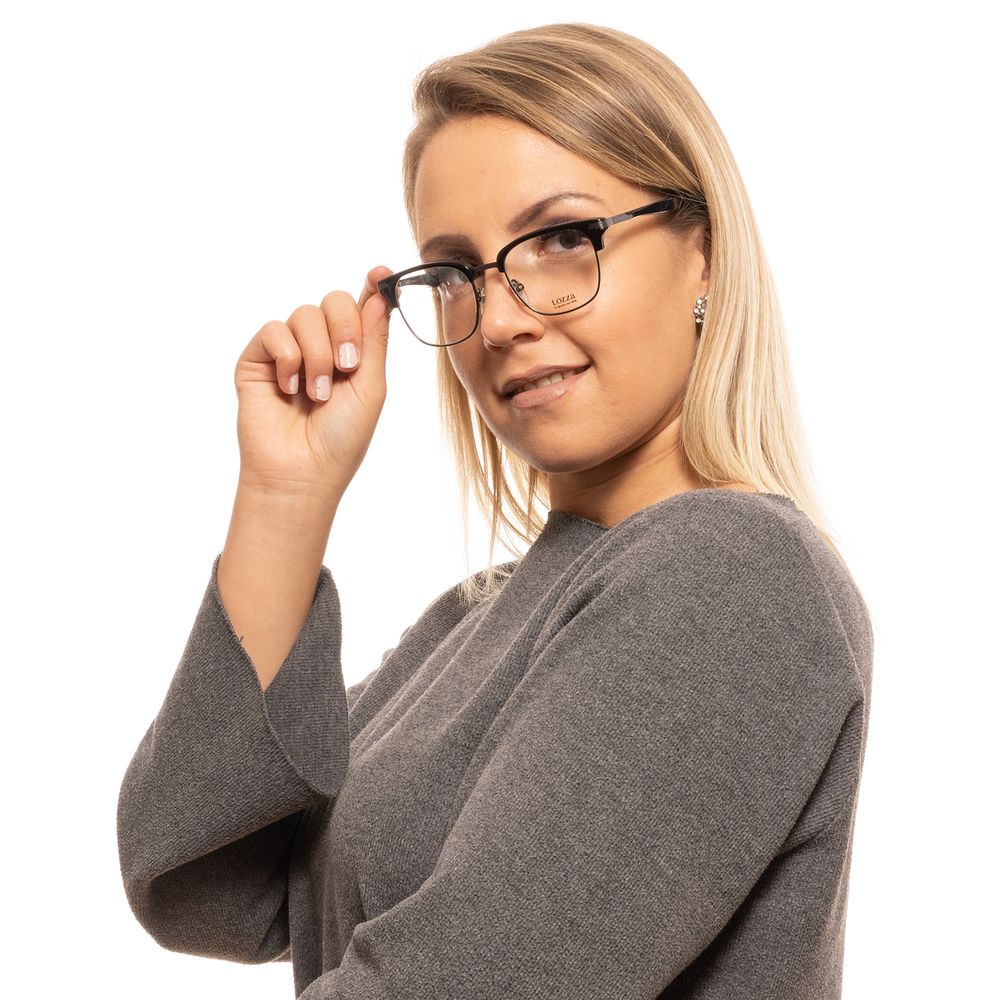 Lozza Black Metal & Plastic Trapezium Glasses (Frames)