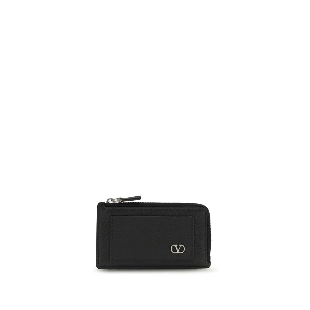Portefeuille Valentino Garavani Bos Taurus en cuir de veau noir