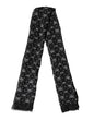 Écharpe Dolce &amp; Gabbana en laine noire à imprimé couronne et franges, 180 cm x 65 cm