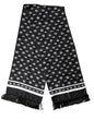 Écharpe Dolce &amp; Gabbana en soie noire à franges, 173 cm x 32,5 cm
