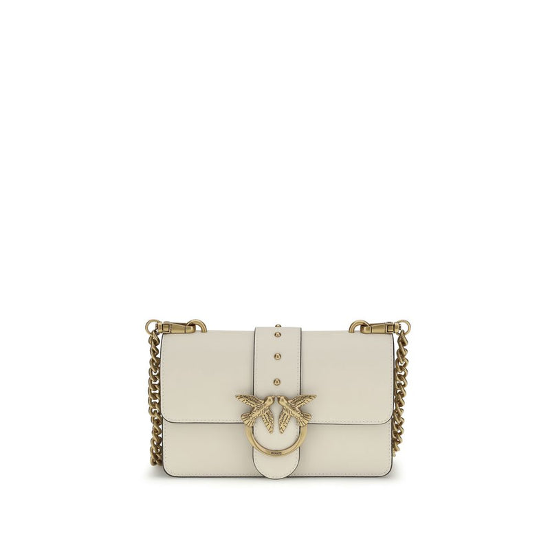 PINKO Beige Calf Leather Love One Shoulder Bag