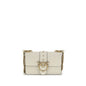 PINKO Beige Calf Leather Bos Taurus Shoulder Bag