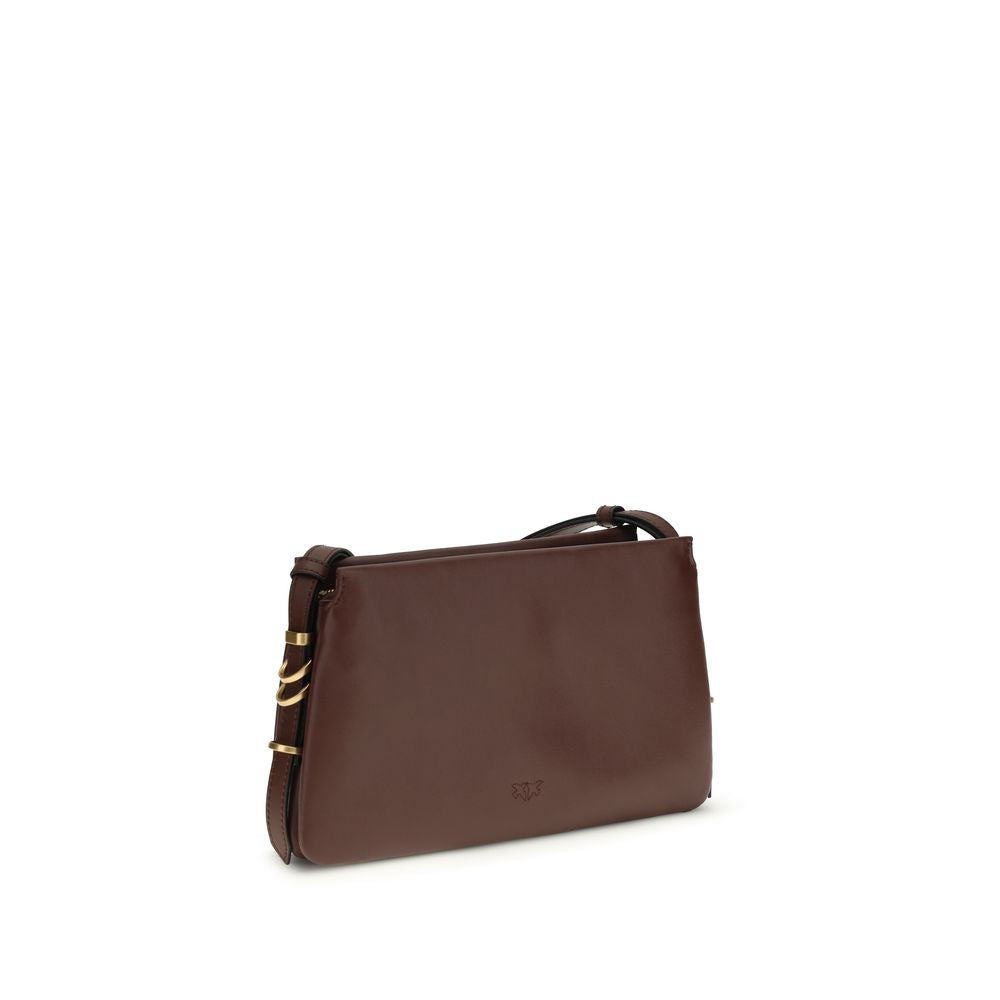 PINKO Brown Calf Leather Bos Taurus Shoulder Bag