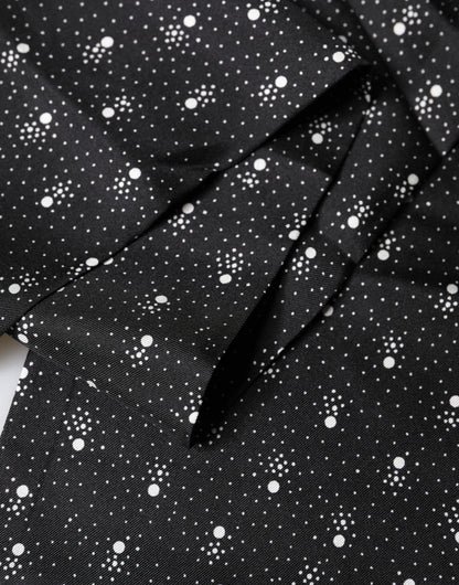 Foulard Dolce &amp; Gabbana en soie à pois noirs et blancs, 140 cm x 15 cm