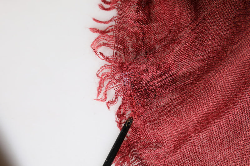 Dolce & Gabbana Red Cashmere Silk Fringe Wrap Foulard 200cm X 70cm Scarf