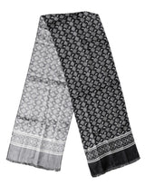 Foulard Dolce &amp; Gabbana en soie noire et grise à franges d'oiseaux, 140 cm x 23 cm
