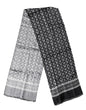Foulard Dolce &amp; Gabbana en soie noire et grise à franges d'oiseaux, 140 cm x 23 cm