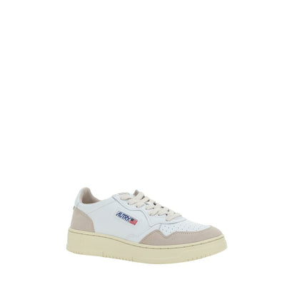 Autry White Calf Leather Bos Taurus Low Top Sneakers