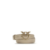 PINKO Beige Calf Leather Bos Taurus Belt - Elegant Accessory