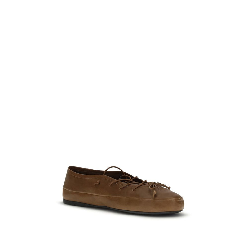 Miu Miu Brown Lamb Ovis Aries Ballet Flats