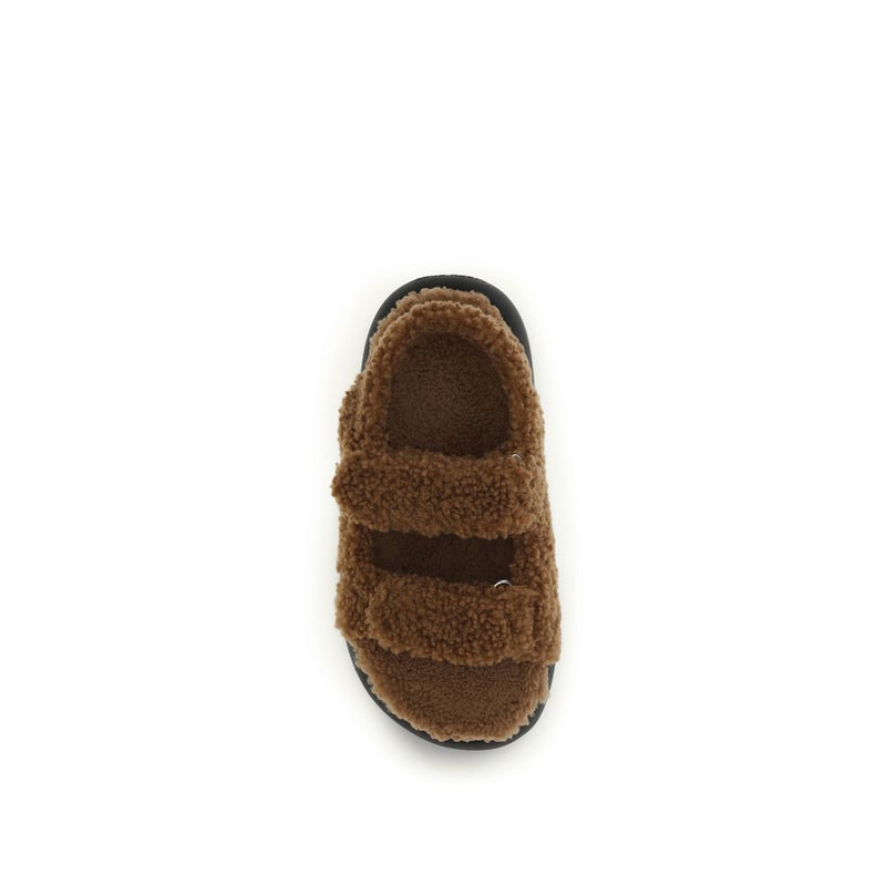 Moon Boot Brown Calf Leather Bos Taurus Slippers for Women