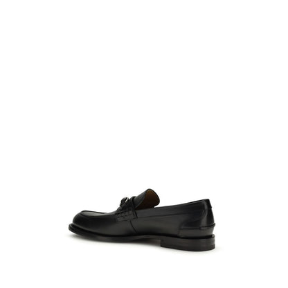 Gucci Black Calf Leather Bos Taurus Slip-On Loafers
