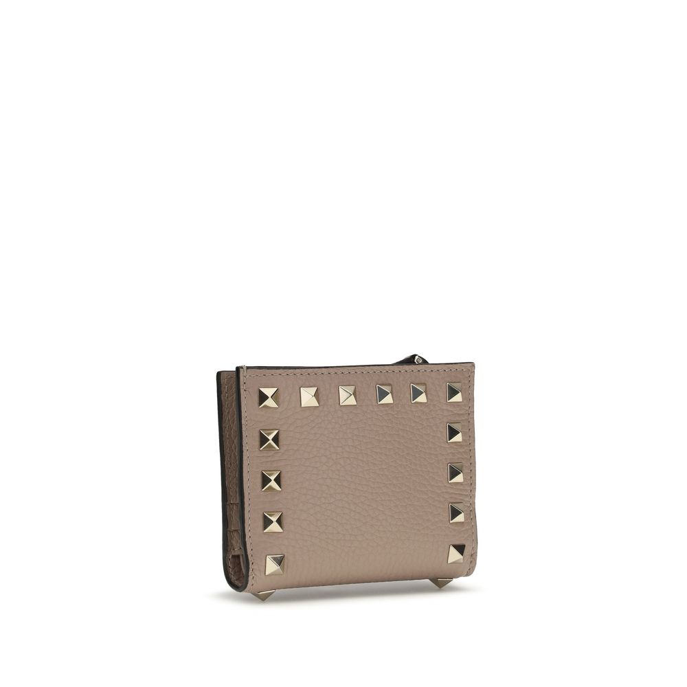 Valentino Garavani Gray Lamb Ovis Aries Wallet - Élégance et Fonctionnalité