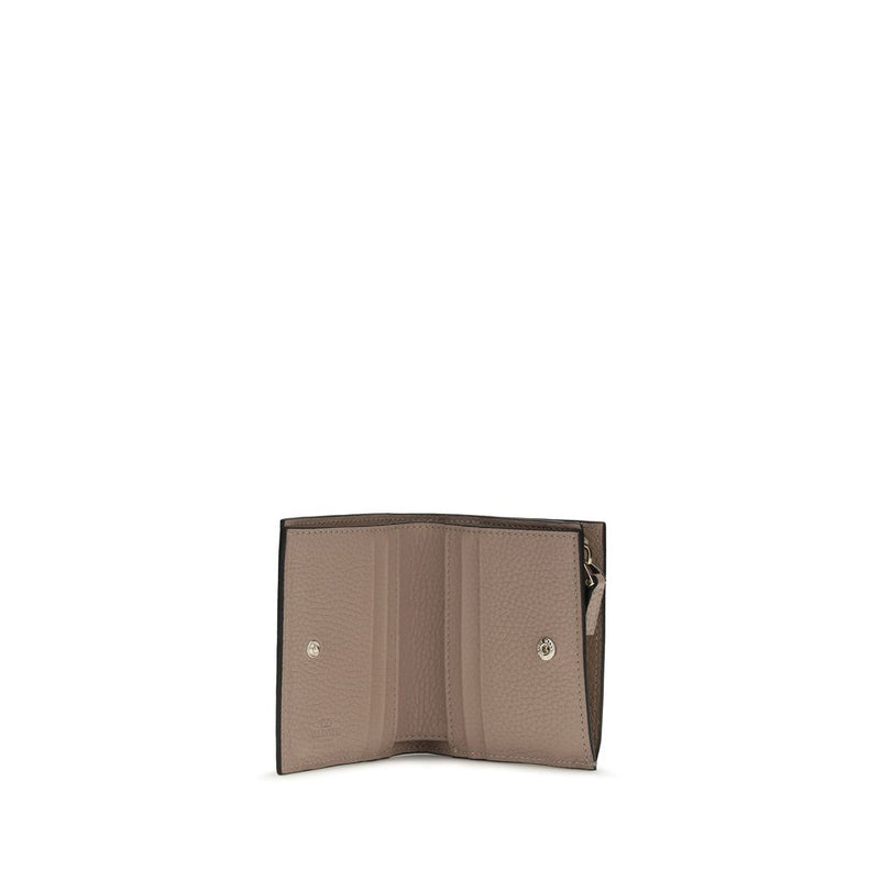 Valentino Garavani Gray Lamb Ovis Aries Wallet - Élégance et Fonctionnalité