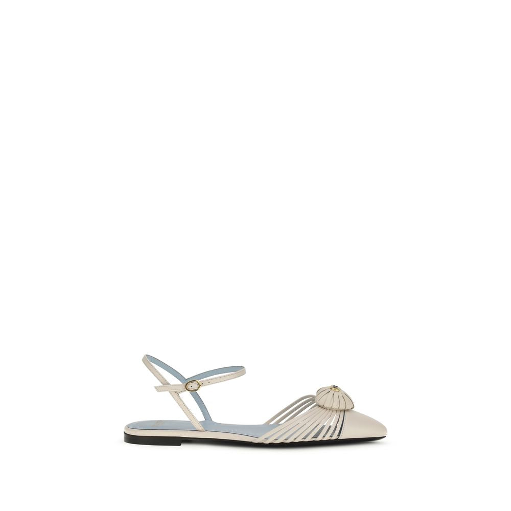 Ballerines Valentino Garavani Bos Taurus en cuir de veau beige