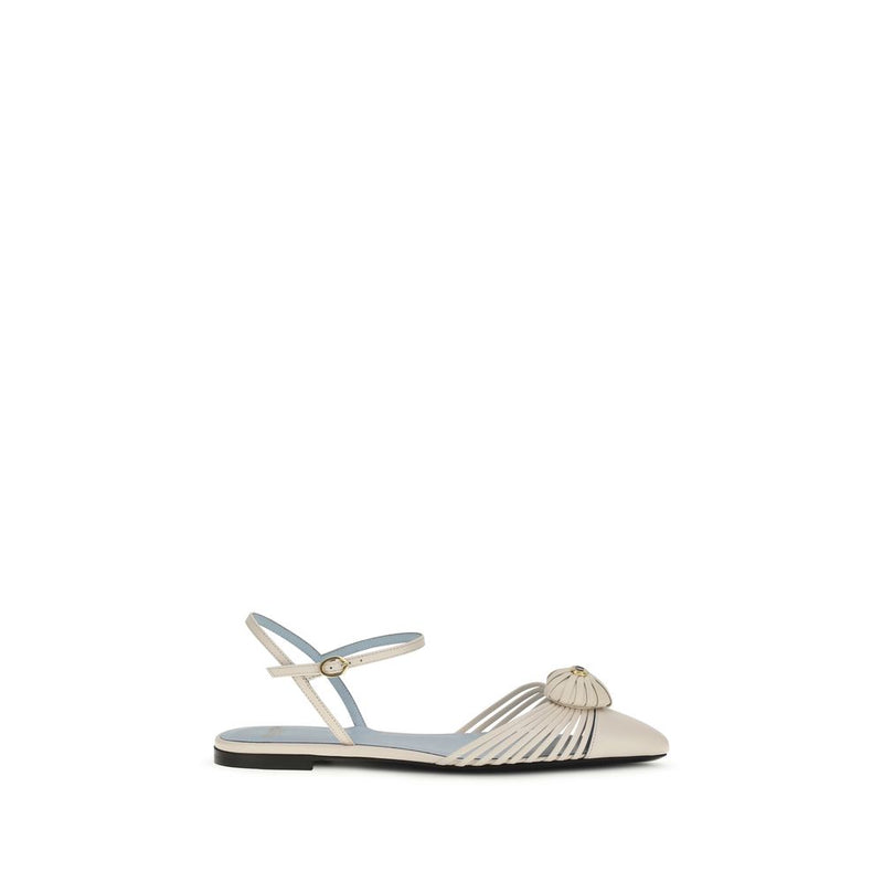 Ballerines Valentino Garavani Bos Taurus en cuir de veau beige