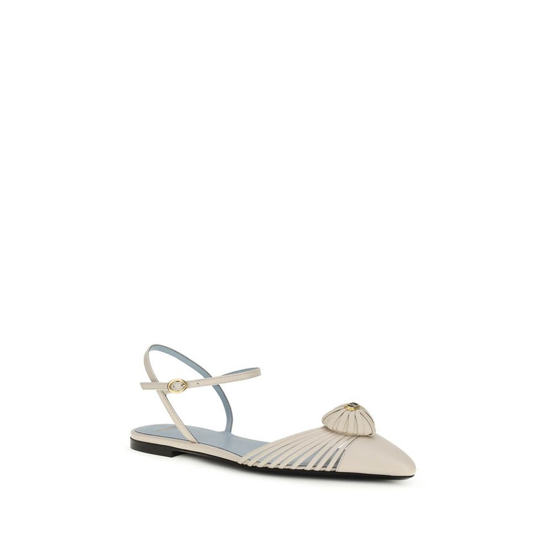 Ballerines Valentino Garavani Bos Taurus en cuir de veau beige