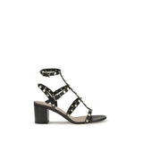 Valentino Garavani Black Calf Leather Rockstud Platform Sandals