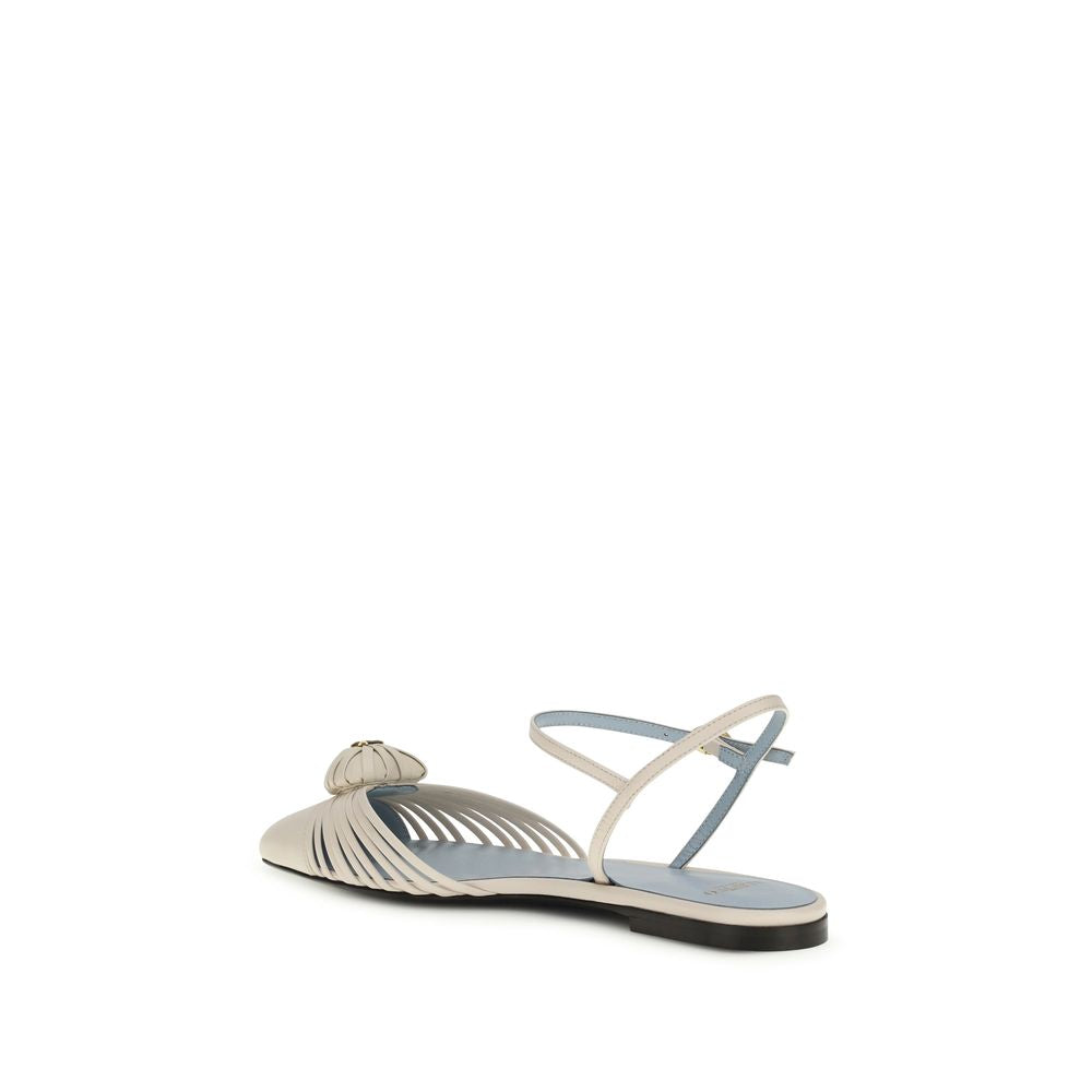Ballerines Valentino Garavani Bos Taurus en cuir de veau beige