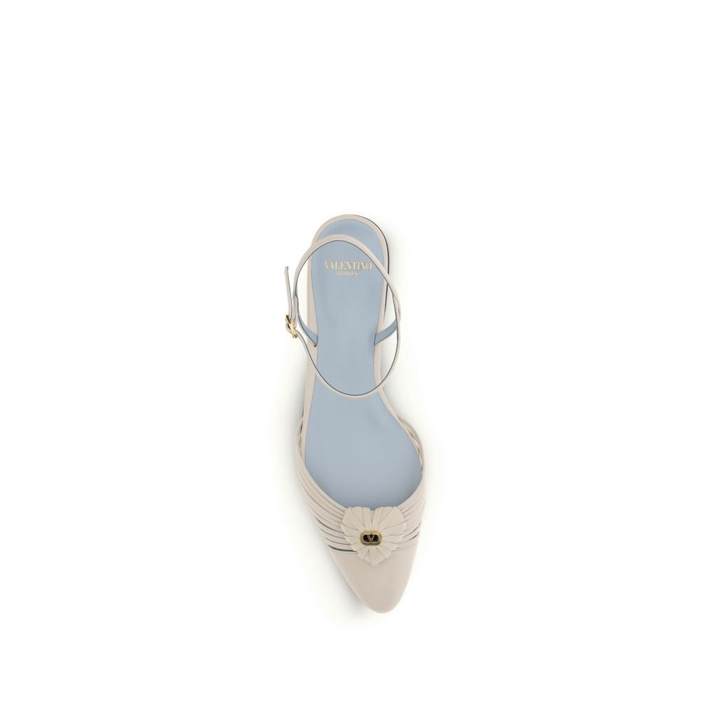 Ballerines Valentino Garavani Bos Taurus en cuir de veau beige
