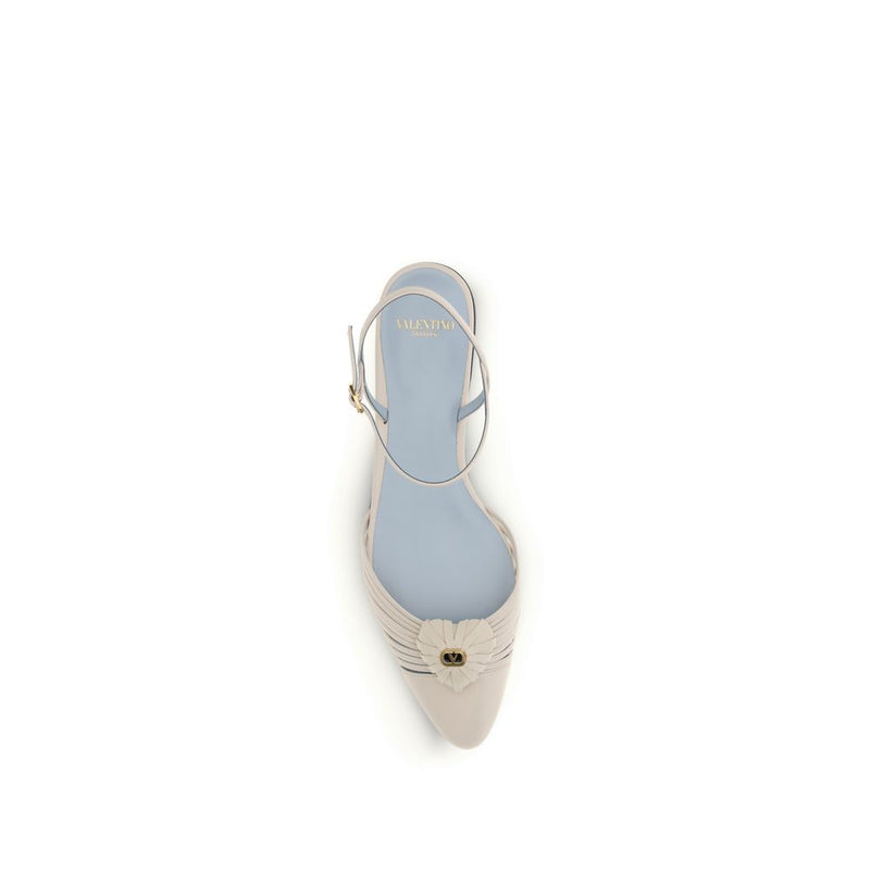 Ballerines Valentino Garavani Bos Taurus en cuir de veau beige