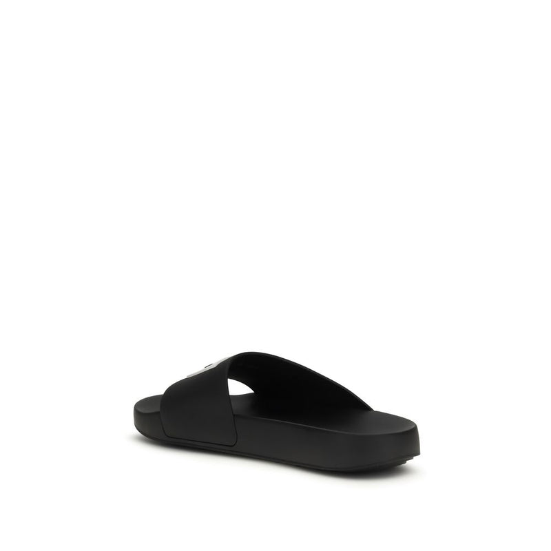Givenchy Black Rubber Sandals - Asymmetrical Modern Elegance