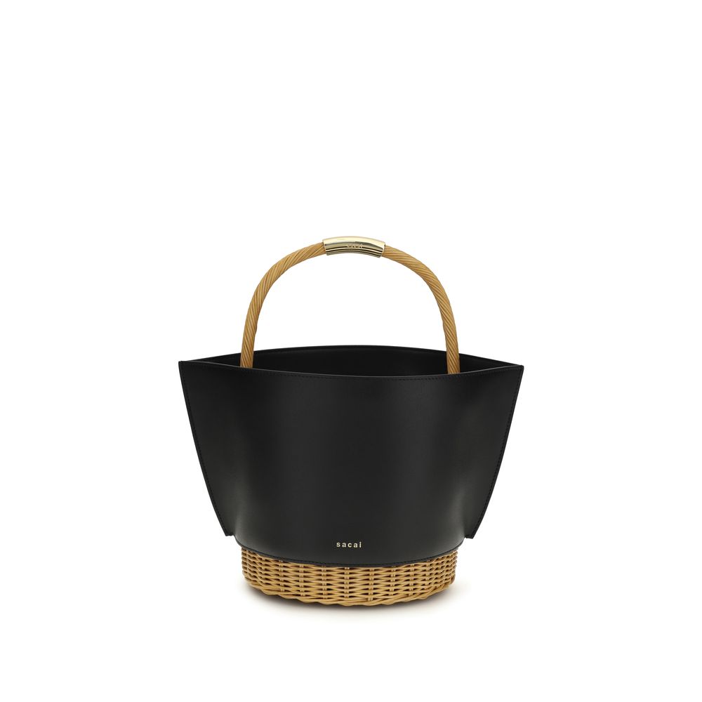 Sac bandoulière Sacai Bos Taurus en cuir de veau noir