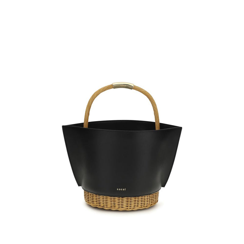 Sac bandoulière Sacai Bos Taurus en cuir de veau noir
