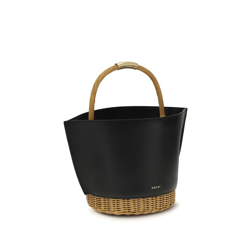 Sac bandoulière Sacai Bos Taurus en cuir de veau noir