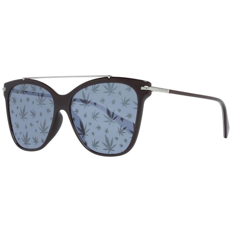 Police Brown Metal & Plastic Butterfly Sunglasses for Women