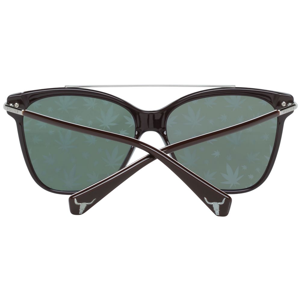 Police Brown Metal & Plastic Butterfly Sunglasses for Women