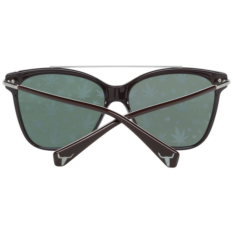 Police Brown Metal & Plastic Butterfly Sunglasses for Women