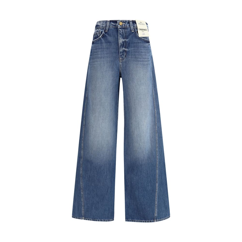 L'Agence Blue Cotton Relaxed Fit Jeans