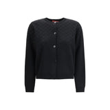 Gucci Black Wool Cardigan with GG Crystals