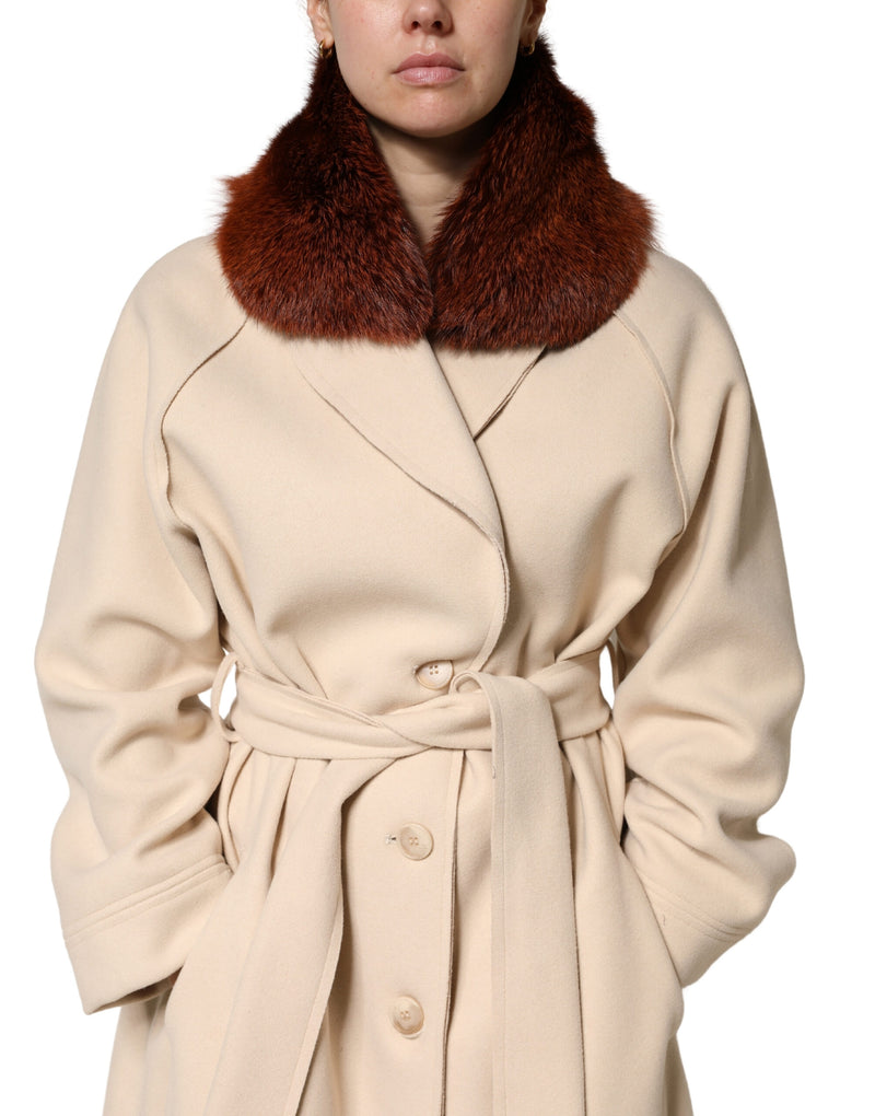 Dolce & Gabbana Brown Mink Fur Collar Neck Wrap Scarf