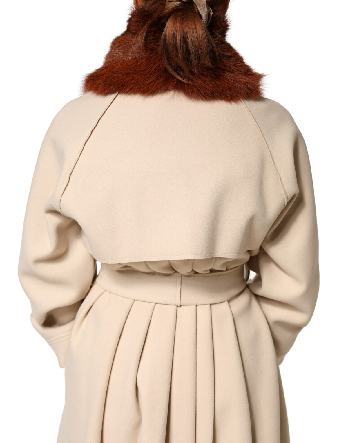 Dolce & Gabbana Brown Mink Fur Collar Neck Wrap Scarf