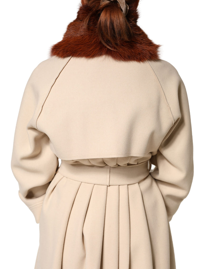 Dolce & Gabbana Brown Mink Fur Collar Neck Wrap Scarf