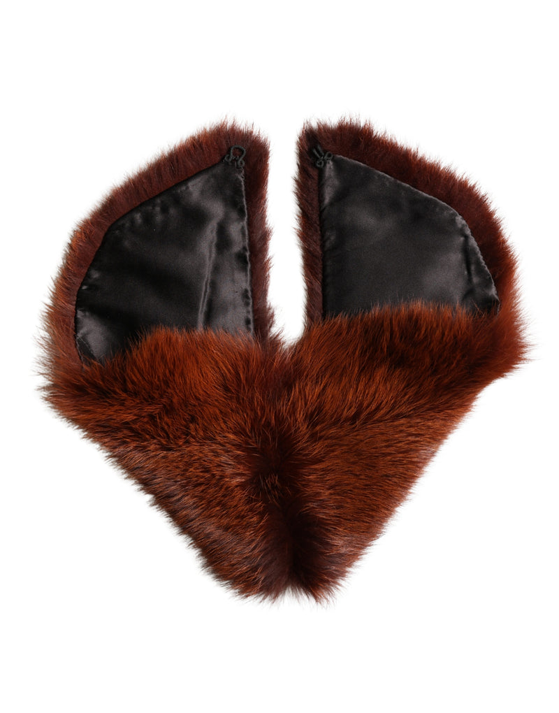 Dolce & Gabbana Brown Mink Fur Collar Neck Wrap Scarf
