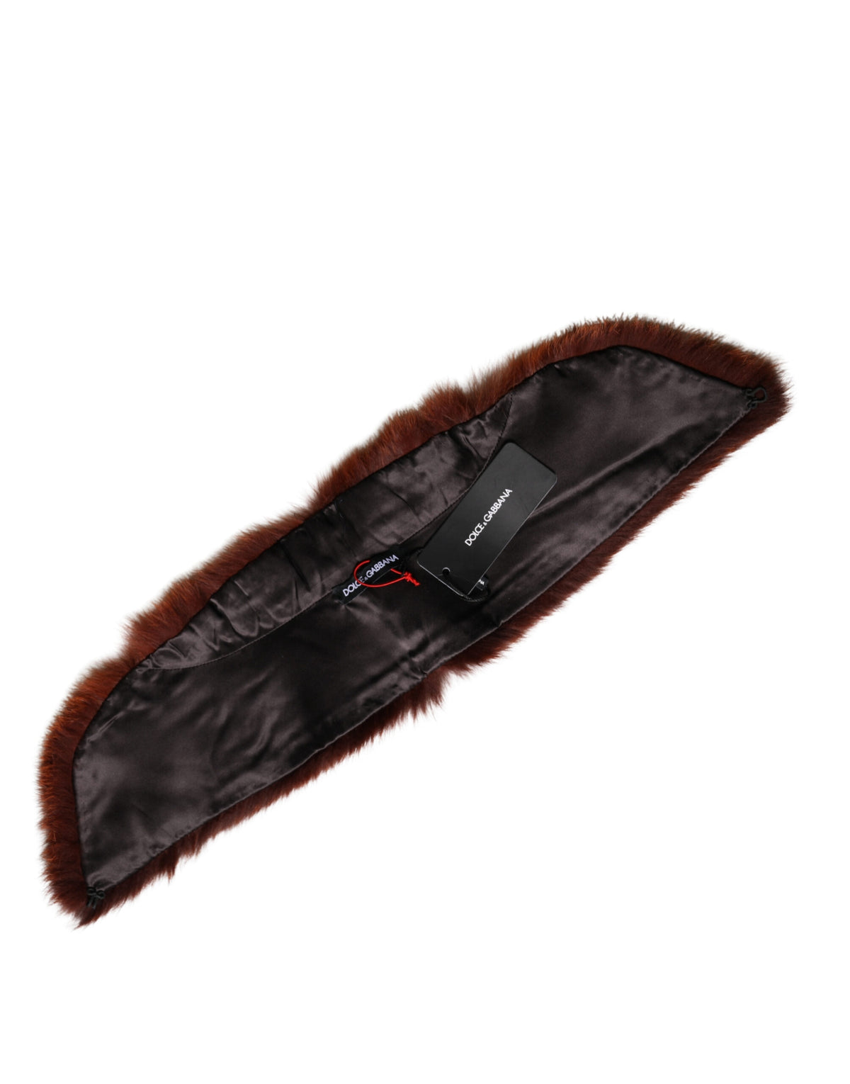 Dolce & Gabbana Brown Mink Fur Collar Neck Wrap Scarf